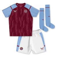 Aston Villa Clement Lenglet #17 Domáci Detský futbalový dres 2023-24 Krátky Rukáv (+ trenírky)